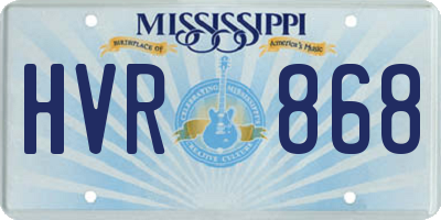 MS license plate HVR868