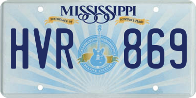 MS license plate HVR869