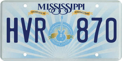 MS license plate HVR870