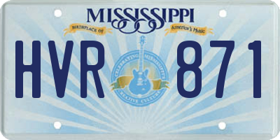 MS license plate HVR871