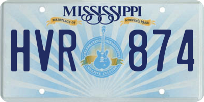 MS license plate HVR874