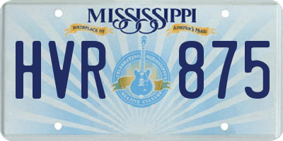 MS license plate HVR875