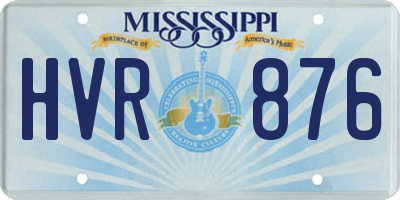 MS license plate HVR876