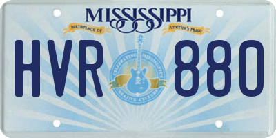 MS license plate HVR880