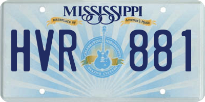 MS license plate HVR881