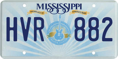 MS license plate HVR882