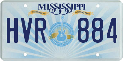 MS license plate HVR884
