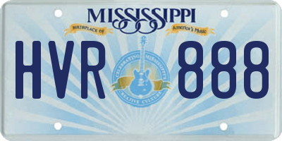 MS license plate HVR888