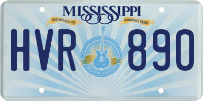 MS license plate HVR890