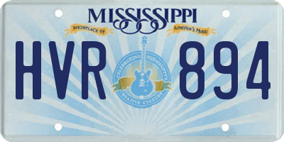 MS license plate HVR894