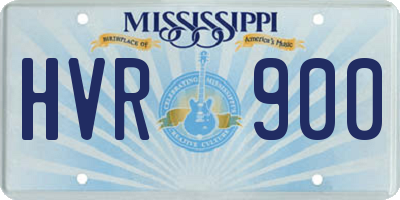 MS license plate HVR900