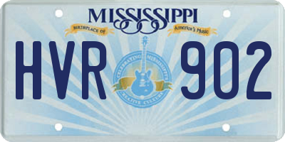 MS license plate HVR902