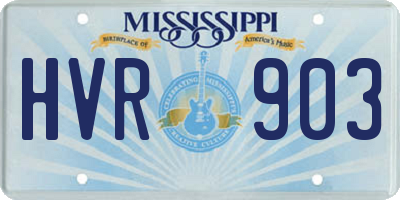 MS license plate HVR903