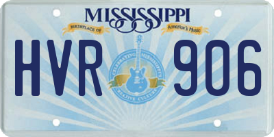 MS license plate HVR906