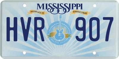 MS license plate HVR907