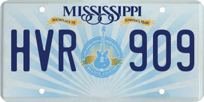 MS license plate HVR909