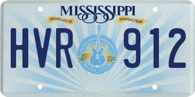 MS license plate HVR912