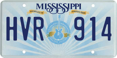 MS license plate HVR914