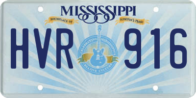 MS license plate HVR916