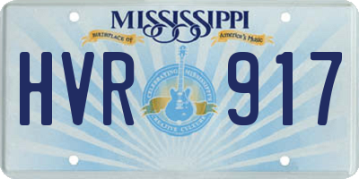 MS license plate HVR917