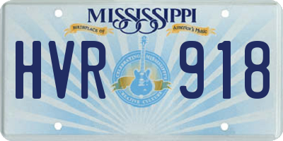 MS license plate HVR918