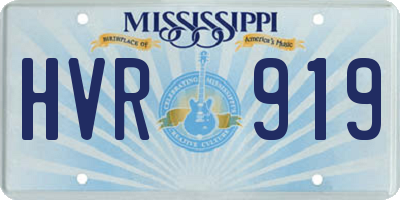 MS license plate HVR919