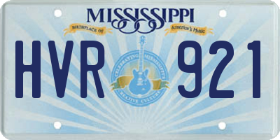 MS license plate HVR921