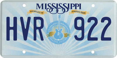 MS license plate HVR922