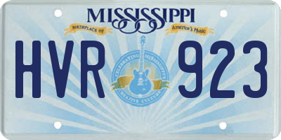 MS license plate HVR923