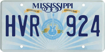 MS license plate HVR924