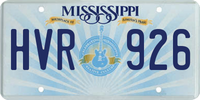 MS license plate HVR926