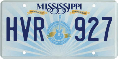 MS license plate HVR927