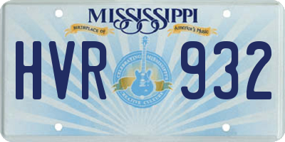 MS license plate HVR932