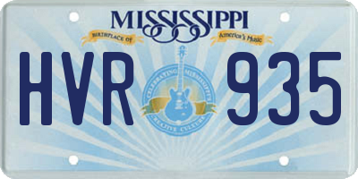 MS license plate HVR935