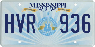 MS license plate HVR936