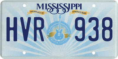MS license plate HVR938