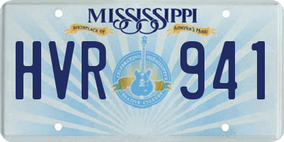 MS license plate HVR941