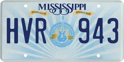 MS license plate HVR943