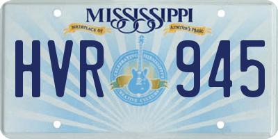 MS license plate HVR945