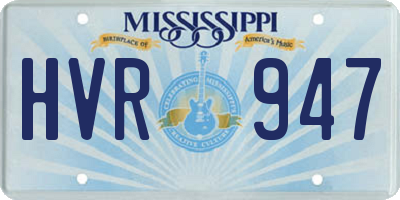 MS license plate HVR947