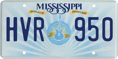 MS license plate HVR950