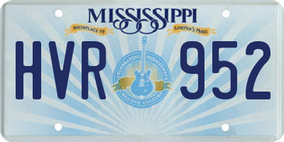 MS license plate HVR952