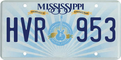 MS license plate HVR953