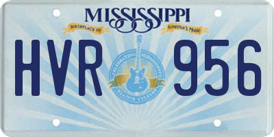 MS license plate HVR956