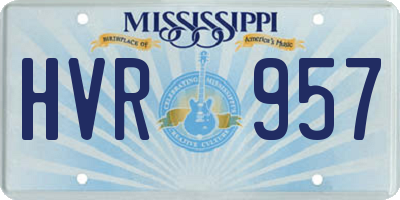 MS license plate HVR957