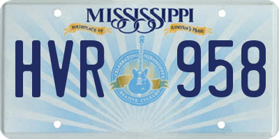 MS license plate HVR958