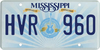 MS license plate HVR960
