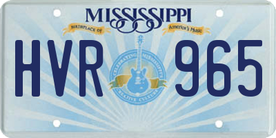 MS license plate HVR965