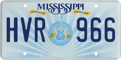 MS license plate HVR966