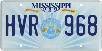 MS license plate HVR968